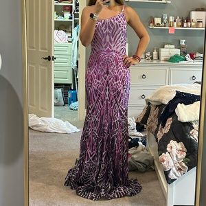 Sequined Two Tone Trumpet Dress - size 2